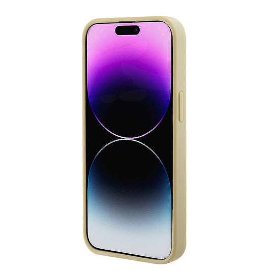 Custodia MagSafe per Apple iPhone 15 Plus, Guess, Saffiano, Dorata