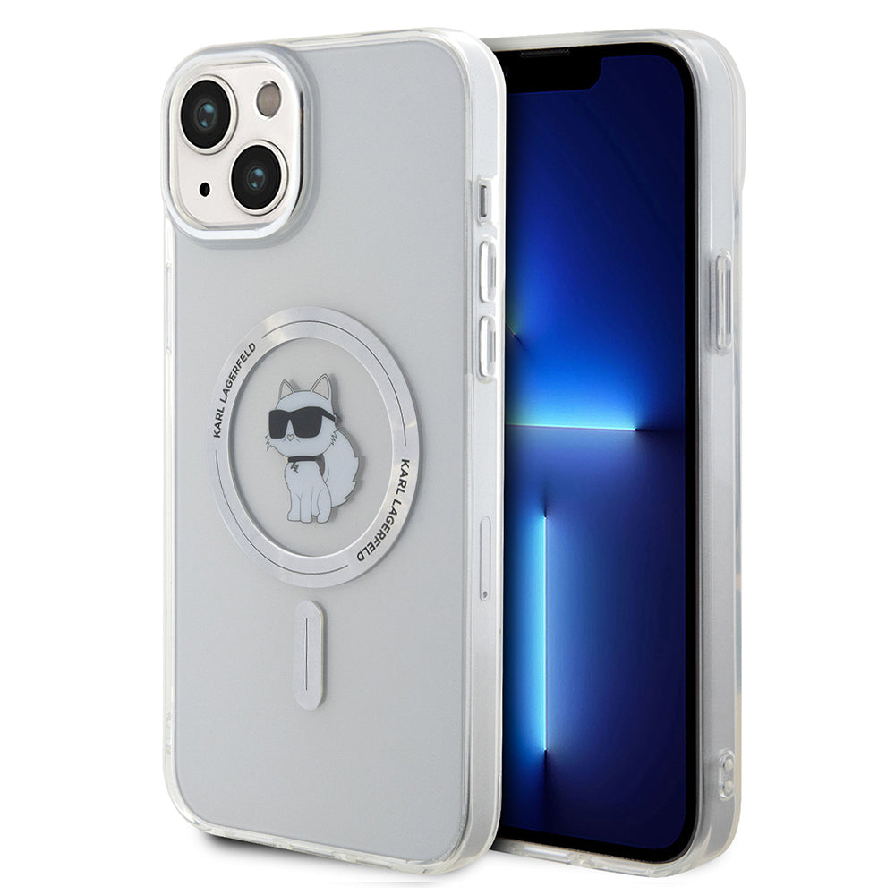 Custodia MagSafe per Apple iPhone 15 Plus / 14 Plus, Karl Lagerfeld, IML Choupette, Trasparente