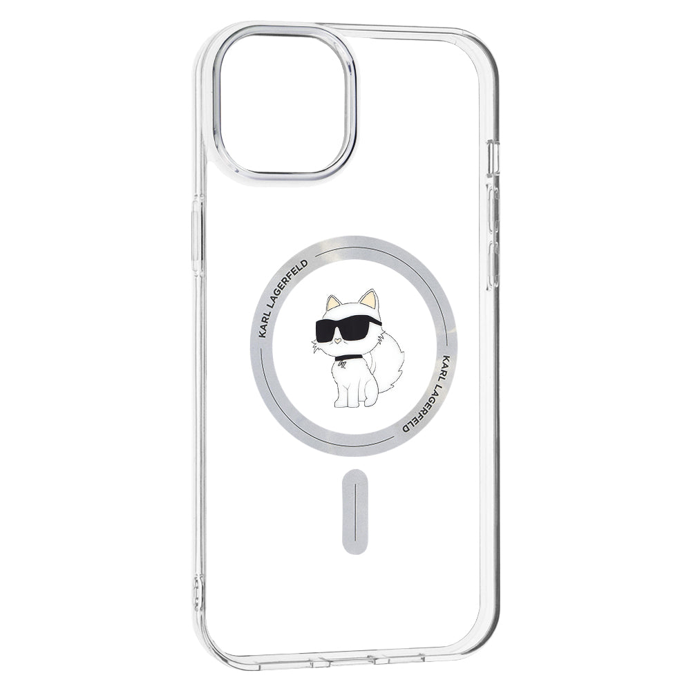Custodia MagSafe per Apple iPhone 15 Plus / 14 Plus, Karl Lagerfeld, IML Choupette, Trasparente