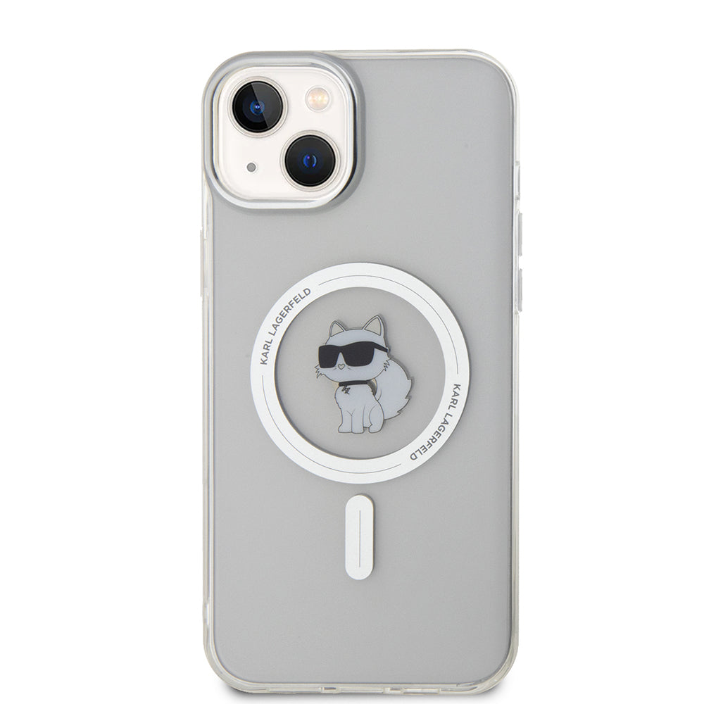 Custodia MagSafe per Apple iPhone 15 Plus / 14 Plus, Karl Lagerfeld, IML Choupette, Trasparente