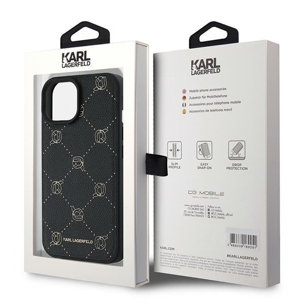 Custodia MagSafe per Apple iPhone 15 Plus, Karl Lagerfeld, Karl's Head, Nera