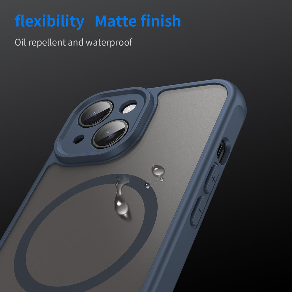 Custodia MagSafe per Apple iPhone 15 Plus, Techsuit, HaloFrost II, Blu Navy