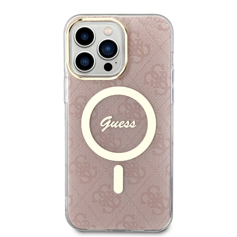 Custodia MagSafe per Apple iPhone 15 Pro, Guess, IML 4G, Rosa