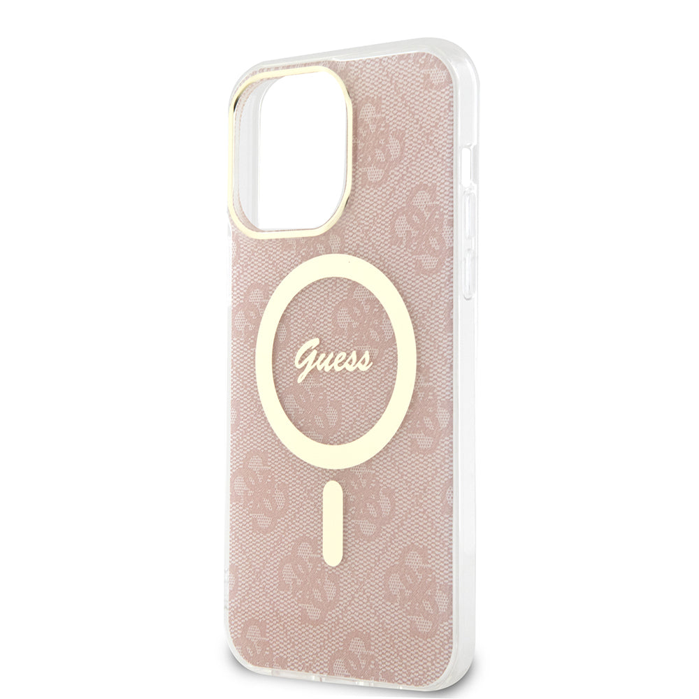 Custodia MagSafe per Apple iPhone 15 Pro, Guess, IML 4G, Rosa
