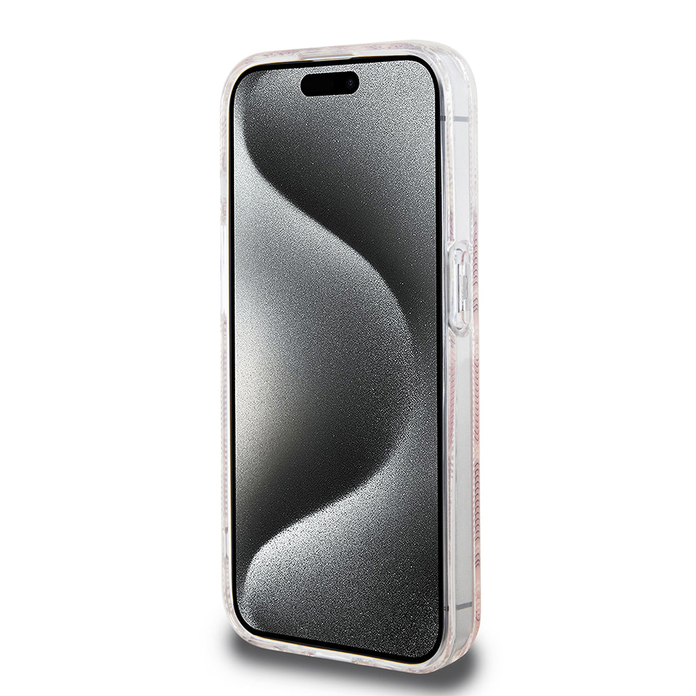 Custodia MagSafe per Apple iPhone 15 Pro, Guess, IML Gcube, Rosa