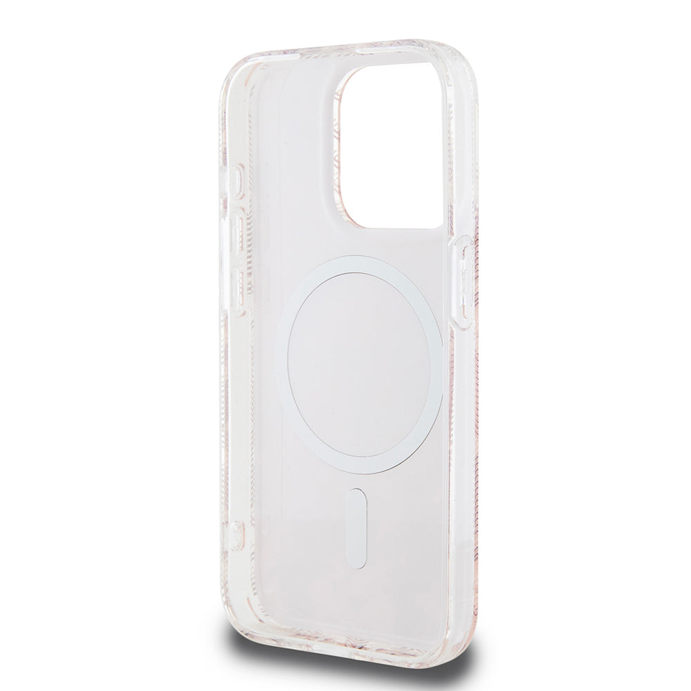 Custodia MagSafe per Apple iPhone 15 Pro, Guess, IML Gcube, Rosa