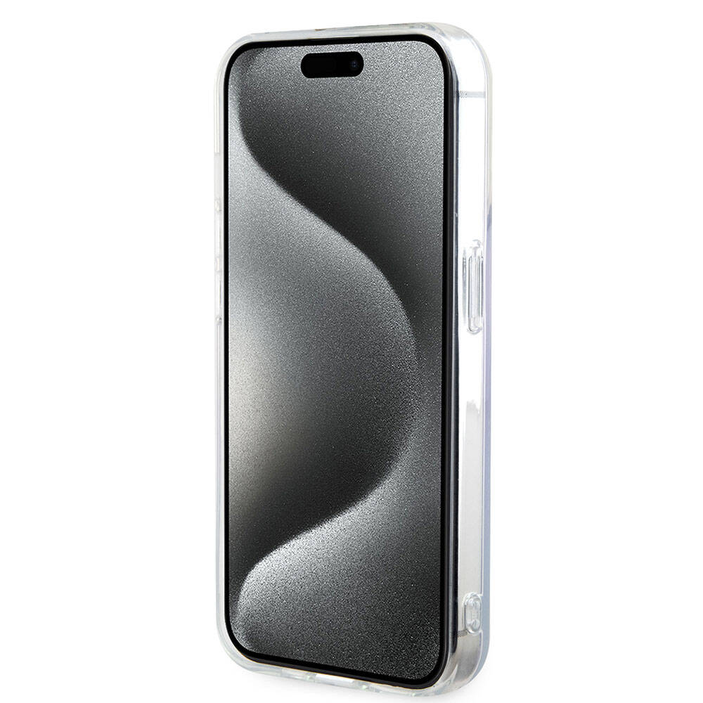 Custodia MagSafe per Apple iPhone 15 Pro, Guess, IML Iridescente, Viola