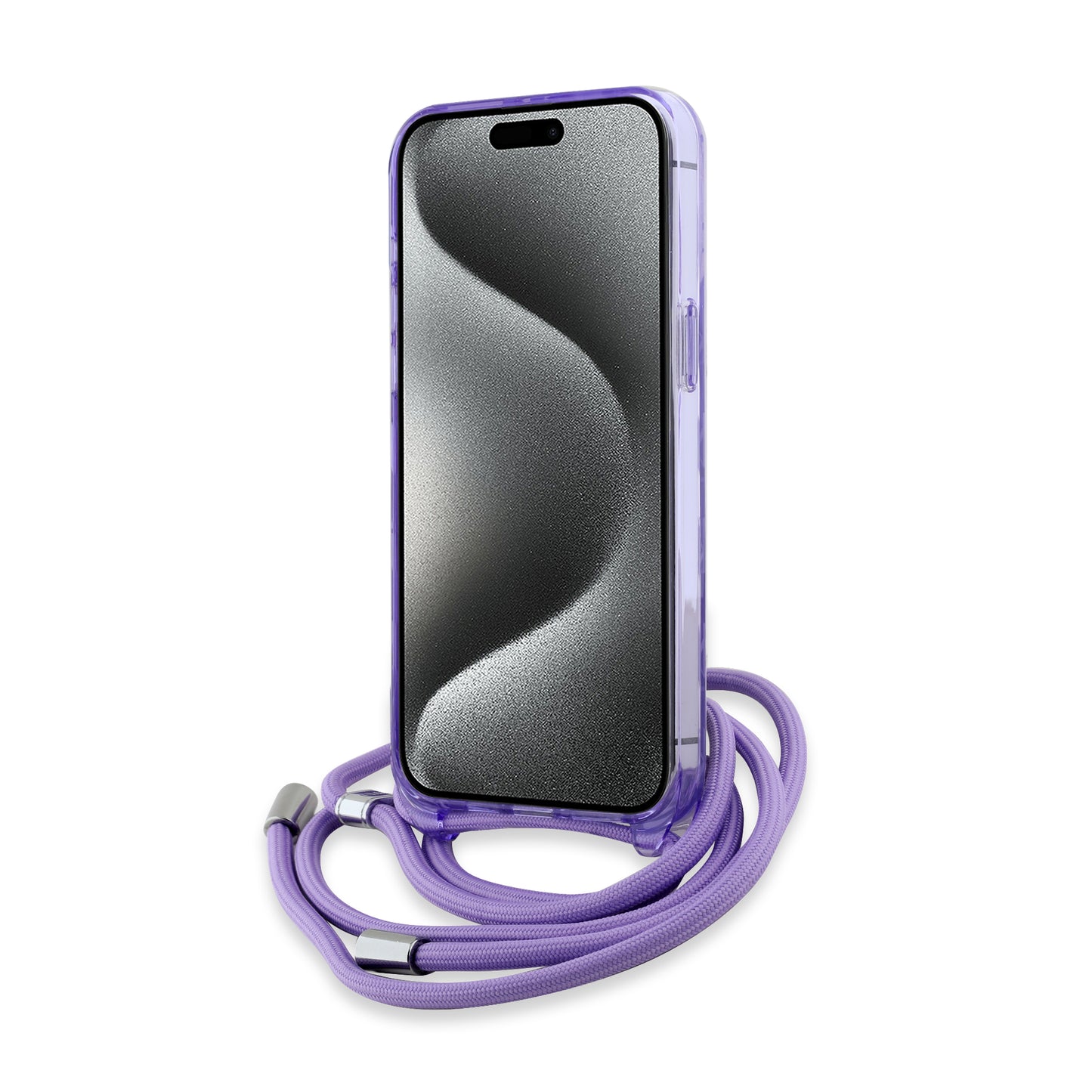 Custodia MagSafe per Apple iPhone 15 Pro, Karl Lagerfeld, IML Crossbody Monogramma Karl & Choupette's Heads, Viola