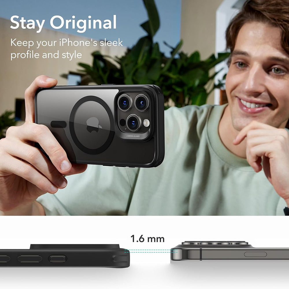 Custodia MagSafe per Apple iPhone 15 Pro Max, ESR, Classic Hybrid, Nera Trasparente