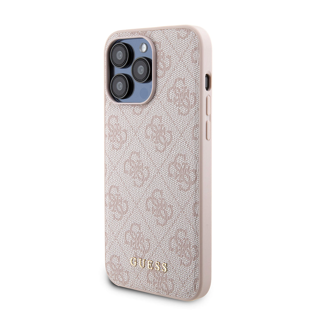 Custodia MagSafe per Apple iPhone 15 Pro Max, Guess, Powerbank 4G Metal Logo, Rosa