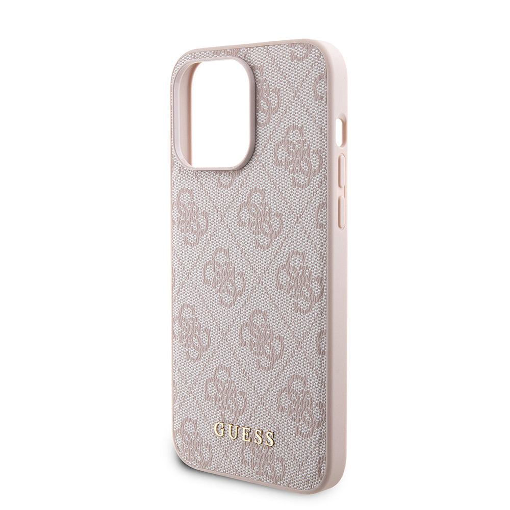 Custodia MagSafe per Apple iPhone 15 Pro Max, Guess, Powerbank 4G Metal Logo, Rosa