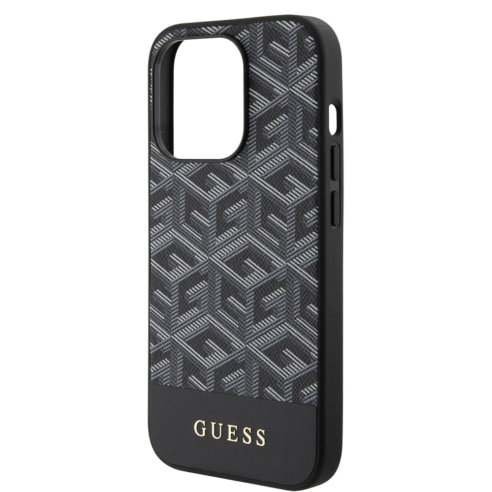 Custodia MagSafe per Apple iPhone 15 Pro Max, Guess, PU G Cube, Nera GUHMP15XHGCFSEK
