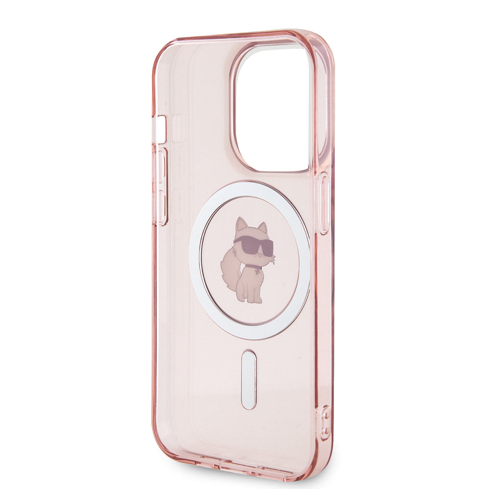 Custodia MagSafe per Apple iPhone 15 Pro Max, Karl Lagerfeld, IML Choupette, Rosa