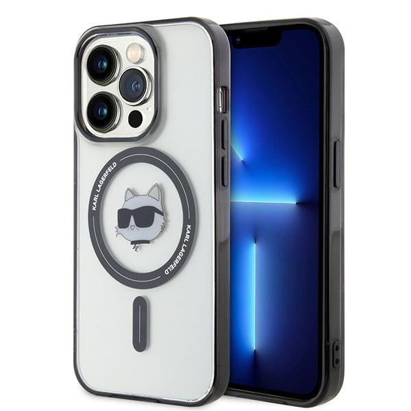 Custodia MagSafe per Apple iPhone 15 Pro Max, Karl Lagerfeld, IML Choupette's Head, Trasparente