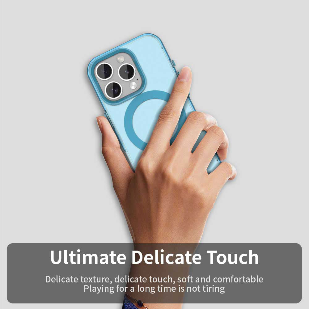Custodia MagSafe per Apple iPhone 15 Pro Max, Techsuit, CandyCase, Blu