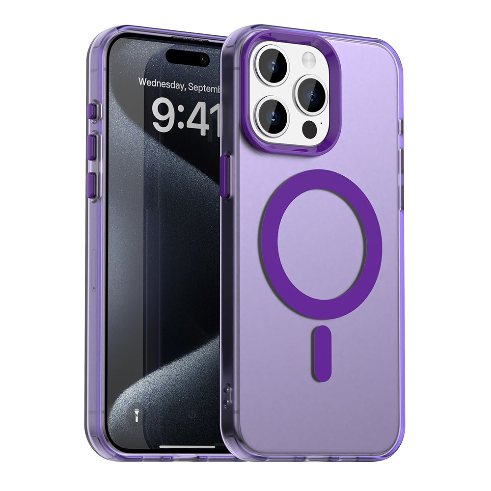 Custodia MagSafe per Apple iPhone 15 Pro Max, Techsuit, CandyCase, Viola