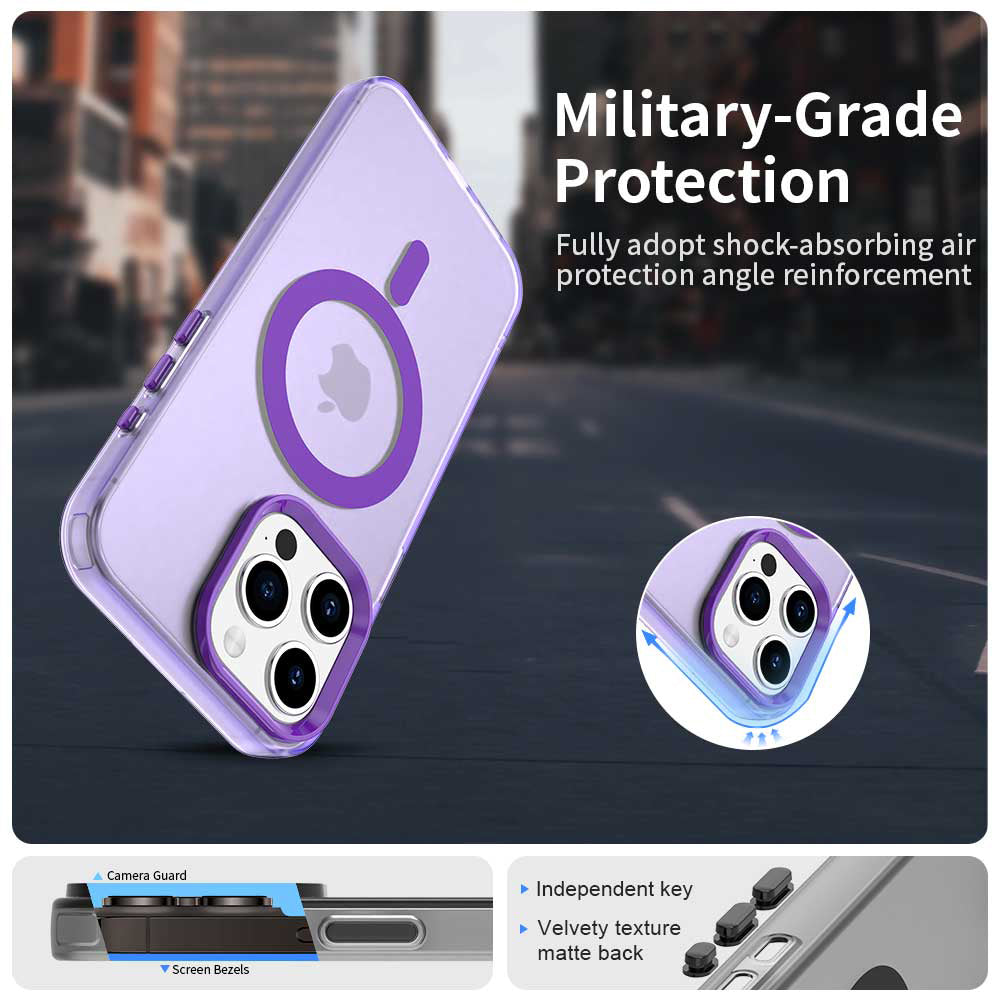 Custodia MagSafe per Apple iPhone 15 Pro Max, Techsuit, CandyCase, Viola