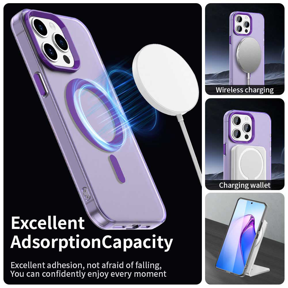 Custodia MagSafe per Apple iPhone 15 Pro Max, Techsuit, CandyCase, Viola