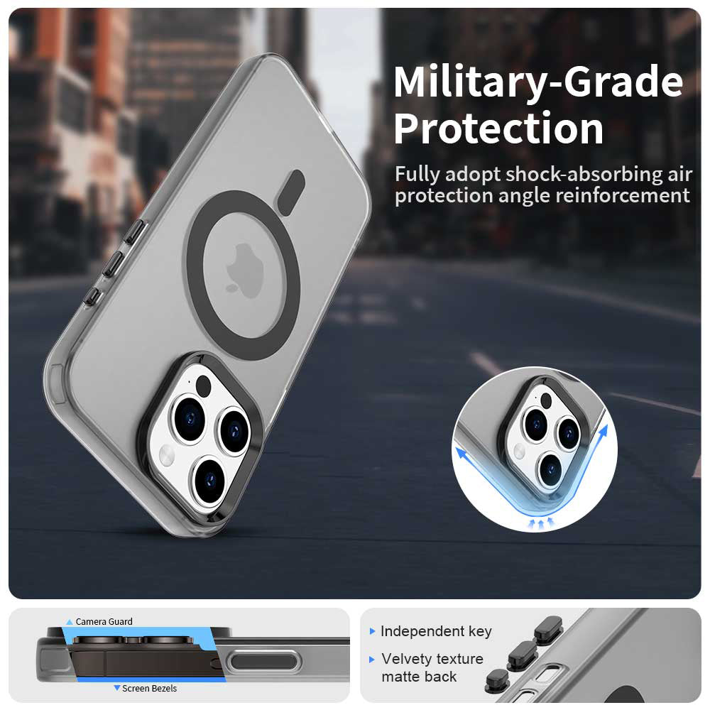 Custodia MagSafe per Apple iPhone 15 Pro Max, Techsuit, CandyCase, Nera