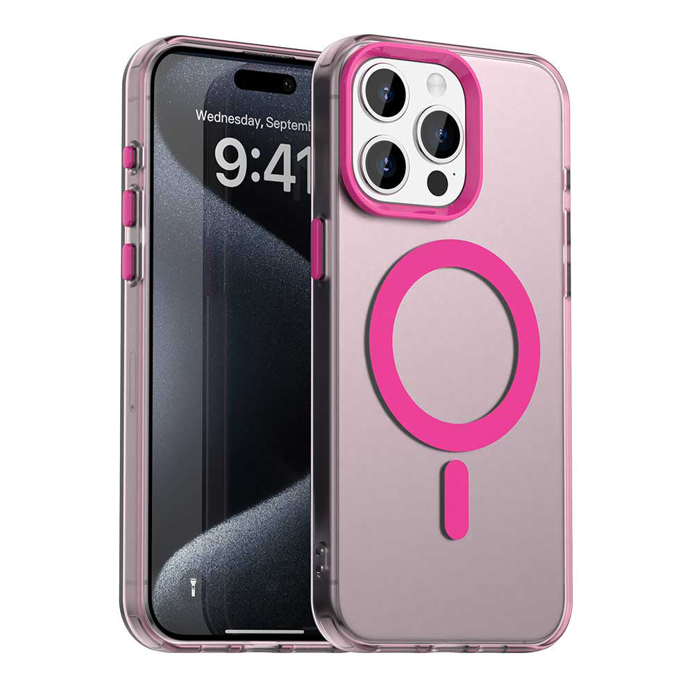 Custodia MagSafe per Apple iPhone 15 Pro Max, Techsuit, CandyCase, Rosa