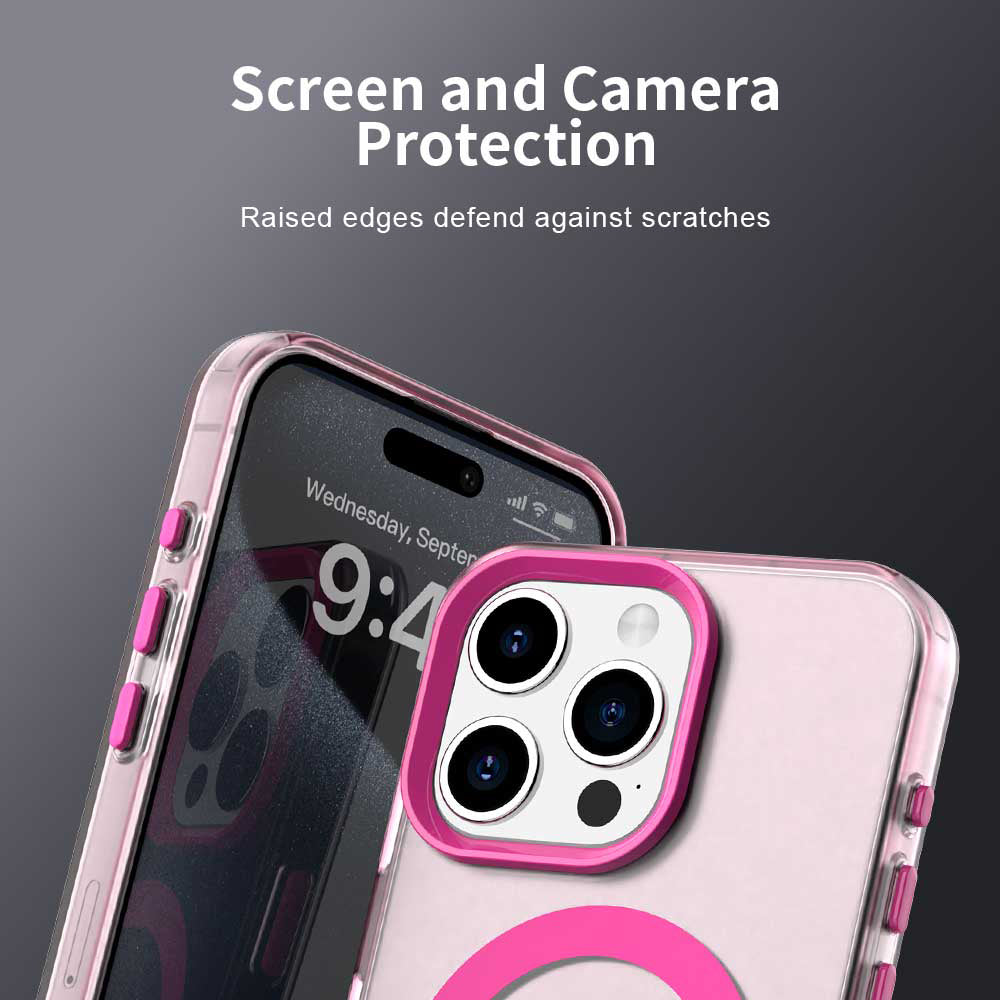 Custodia MagSafe per Apple iPhone 15 Pro Max, Techsuit, CandyCase, Rosa