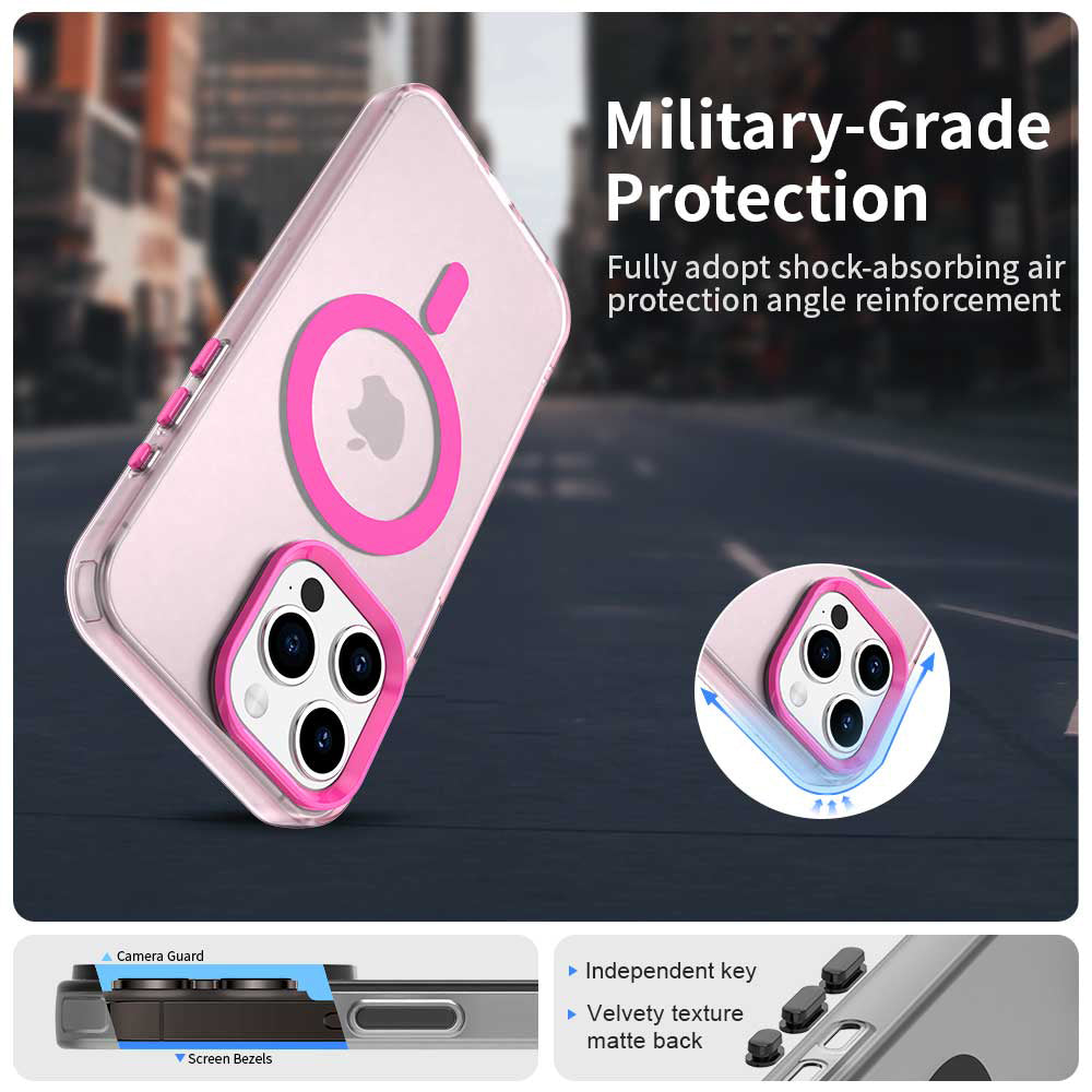 Custodia MagSafe per Apple iPhone 15 Pro Max, Techsuit, CandyCase, Rosa
