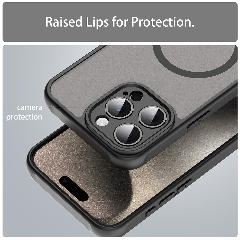 Custodia MagSafe per Apple iPhone 15 Pro Max, Techsuit, HaloFrost II, Nera