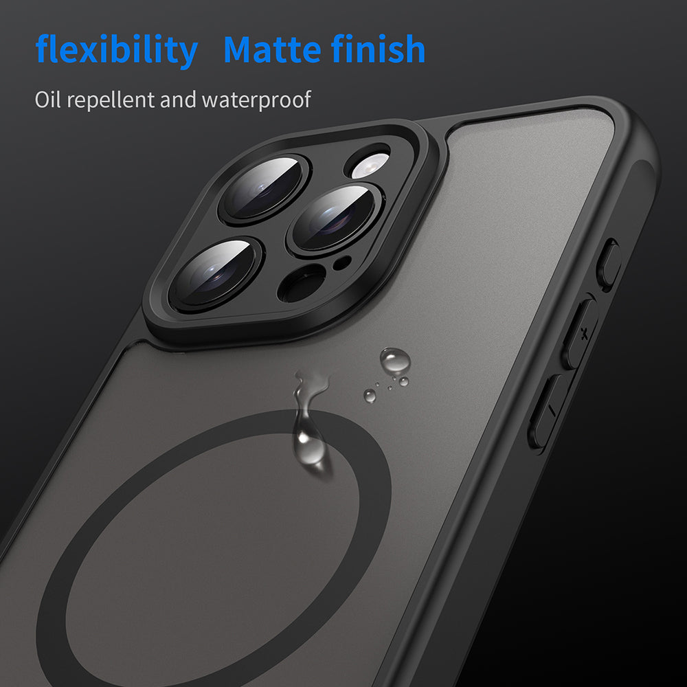 Custodia MagSafe per Apple iPhone 15 Pro Max, Techsuit, HaloFrost II, Nera