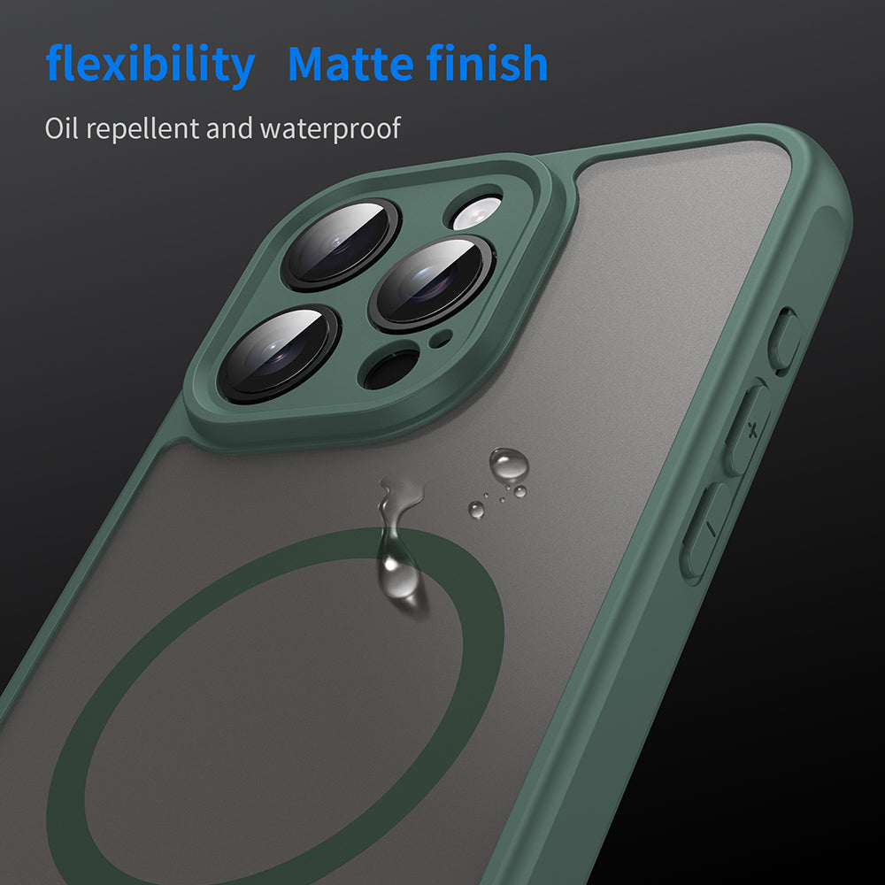 Custodia MagSafe per Apple iPhone 15 Pro Max, Techsuit, HaloFrost II, Verde