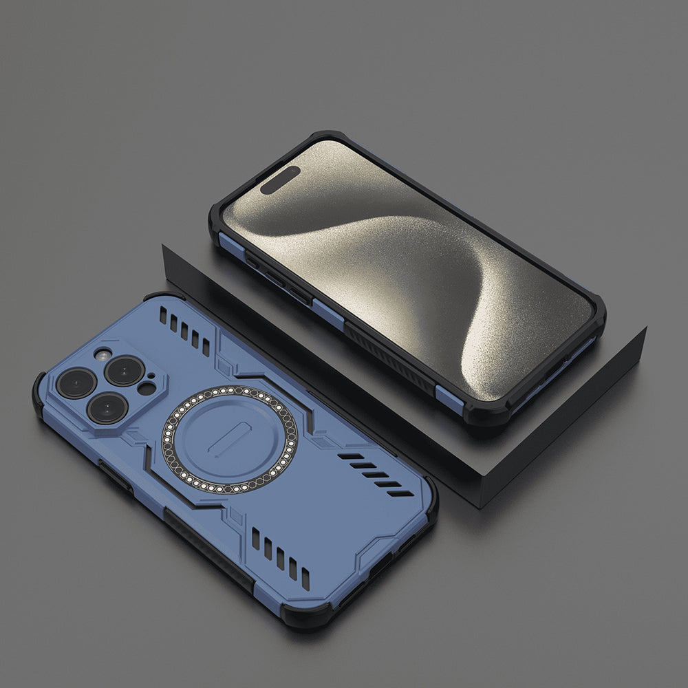 Custodia MagSafe per Apple iPhone 15 Pro, Techsuit, ArmorMag, Blu