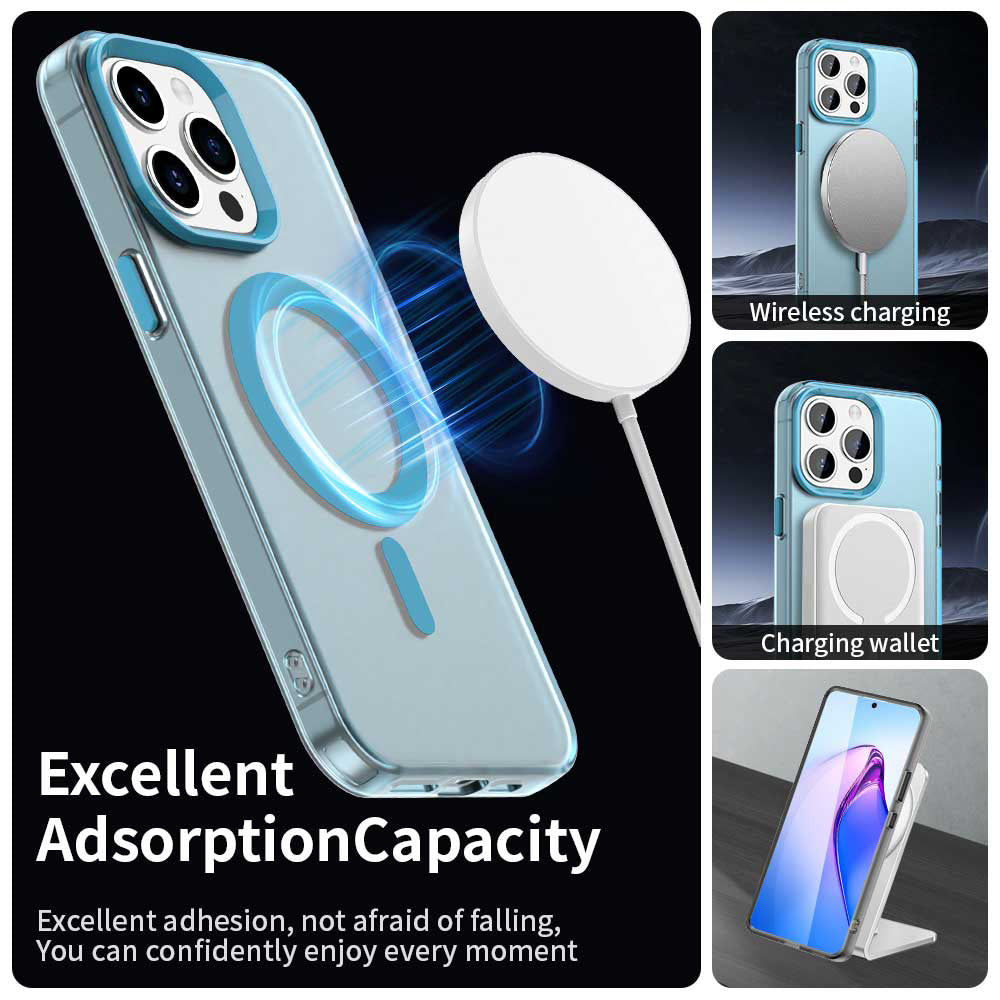 Custodia MagSafe per Apple iPhone 15 Pro, Techsuit, CandyCase, Blu