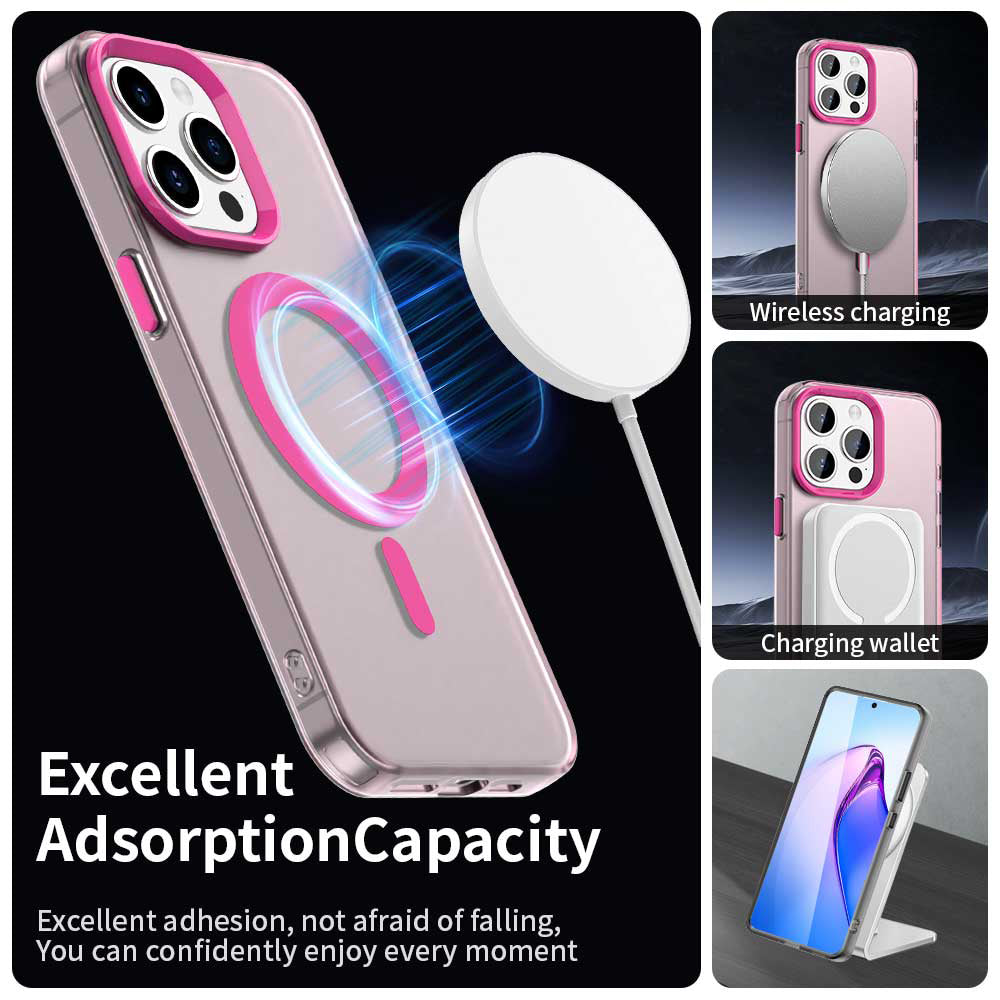 Custodia MagSafe per Apple iPhone 15 Pro, Techsuit, CandyCase, Rosa
