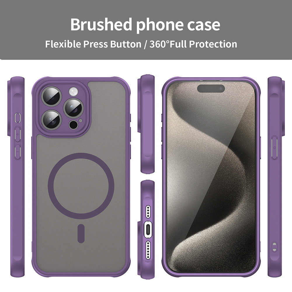 Custodia MagSafe per Apple iPhone 15 Pro, Techsuit, HaloFrost II, Viola