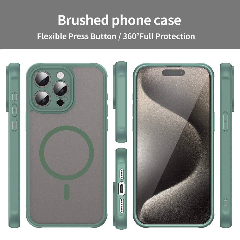 Custodia MagSafe per Apple iPhone 15 Pro, Techsuit, HaloFrost II, Verde