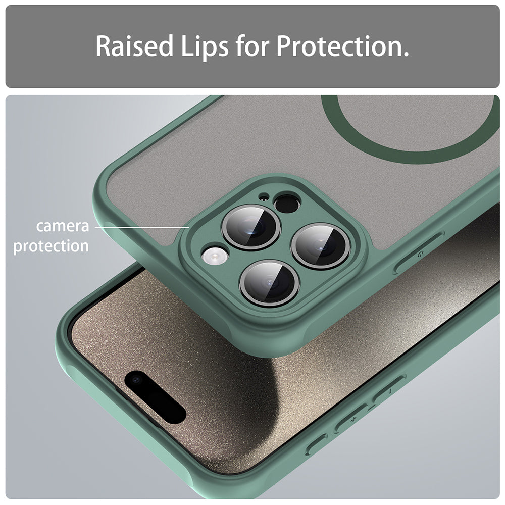 Custodia MagSafe per Apple iPhone 15 Pro, Techsuit, HaloFrost II, Verde