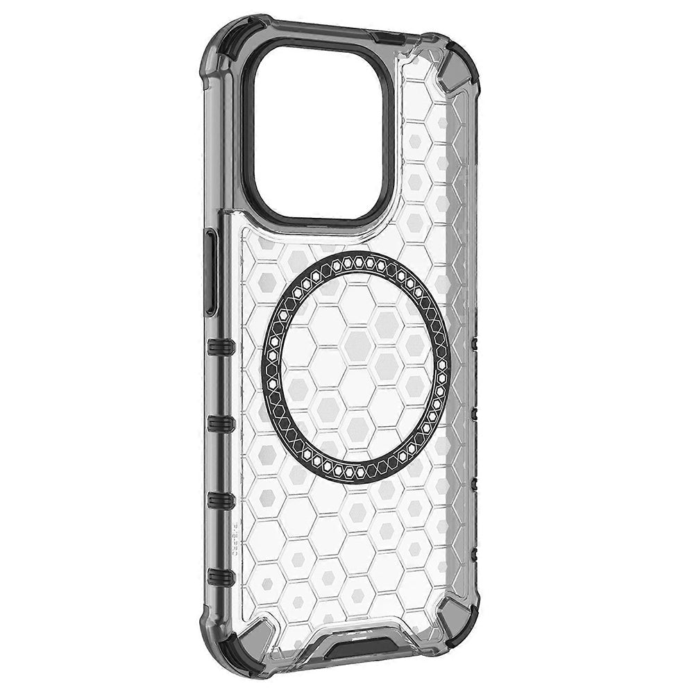 Custodia MagSafe per Apple iPhone 15 Pro, Techsuit, HoneyComb Shield, Bianca