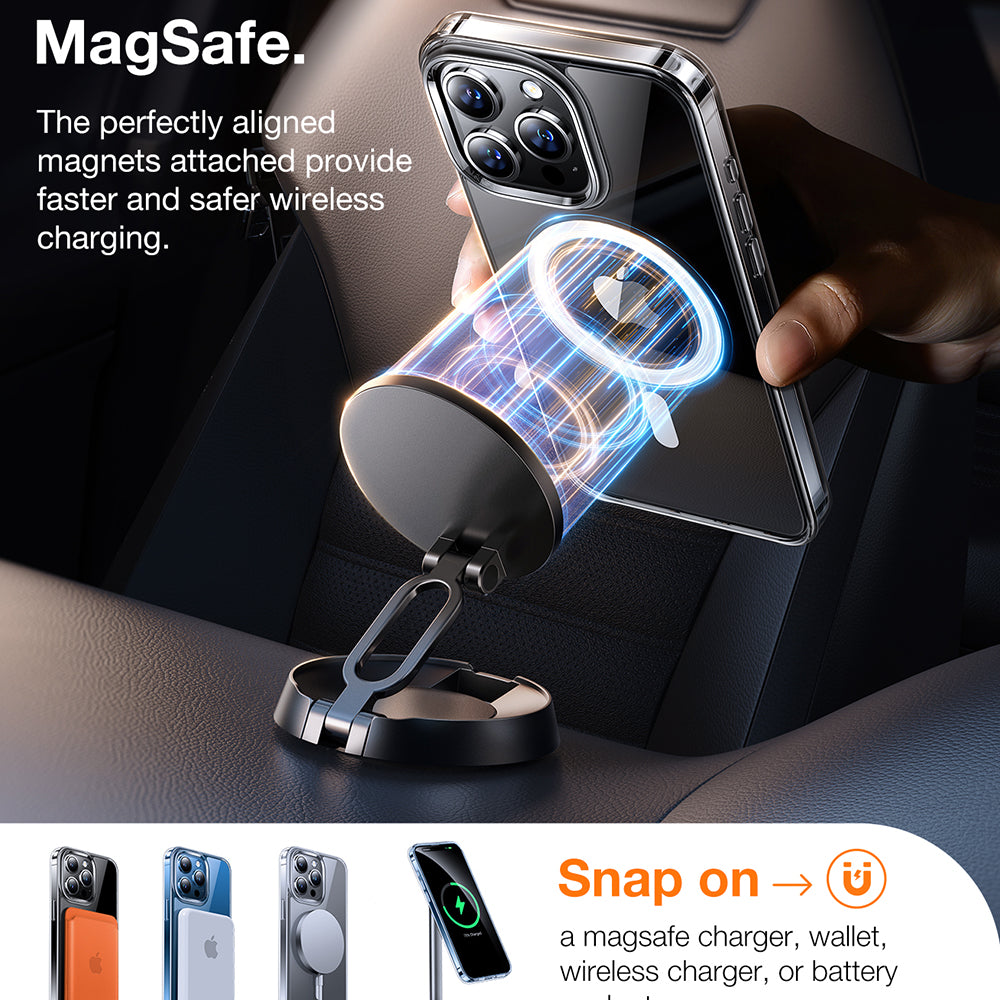 Custodia MagSafe per Apple iPhone 15 Pro, Torras, Diamond, Trasparente