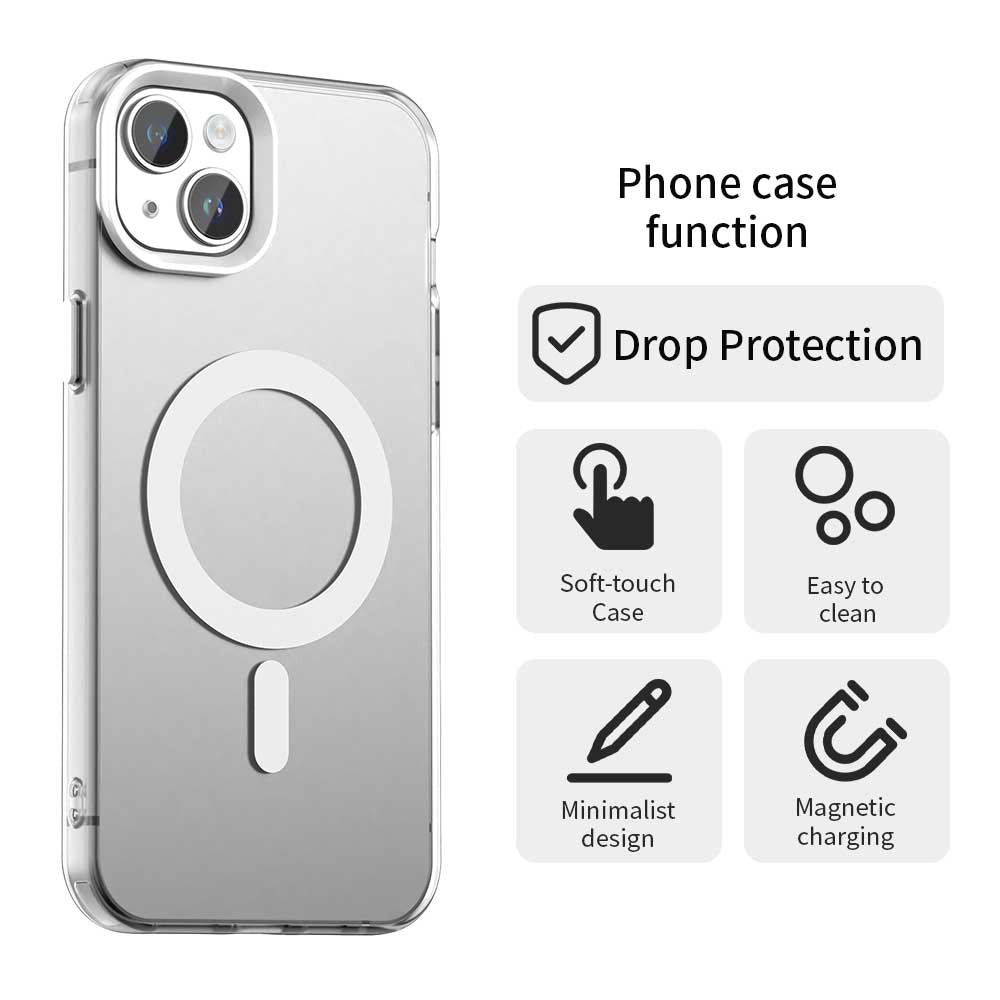 Custodia MagSafe per Apple iPhone 15, Techsuit, CandyCase, Bianca