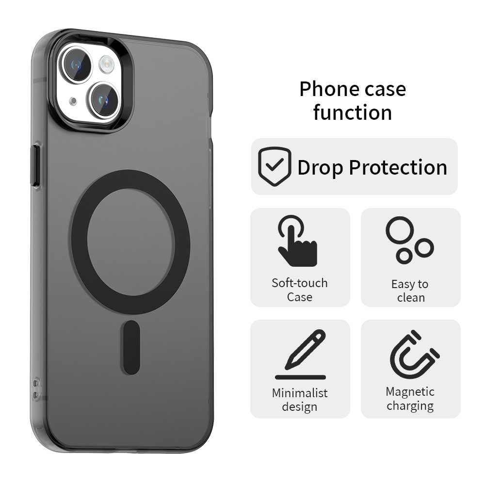 Custodia MagSafe per Apple iPhone 15, Techsuit, CandyCase, Nera
