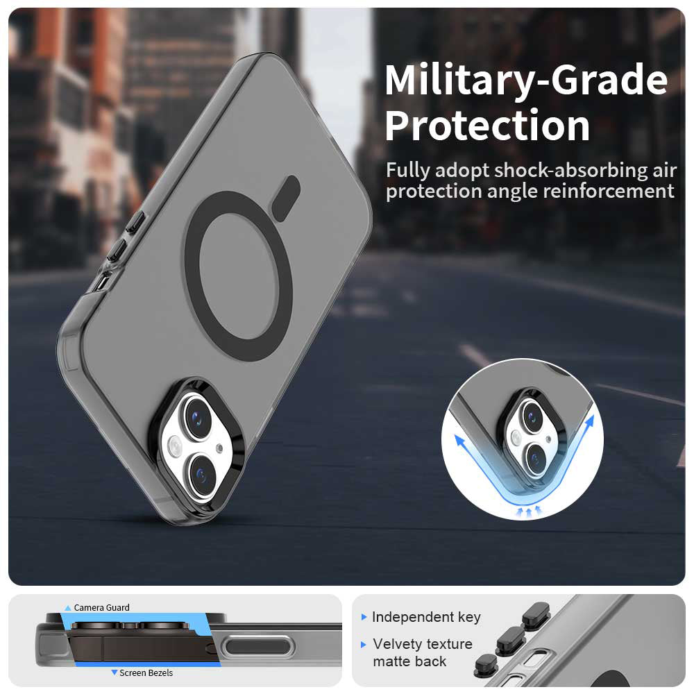 Custodia MagSafe per Apple iPhone 15, Techsuit, CandyCase, Nera