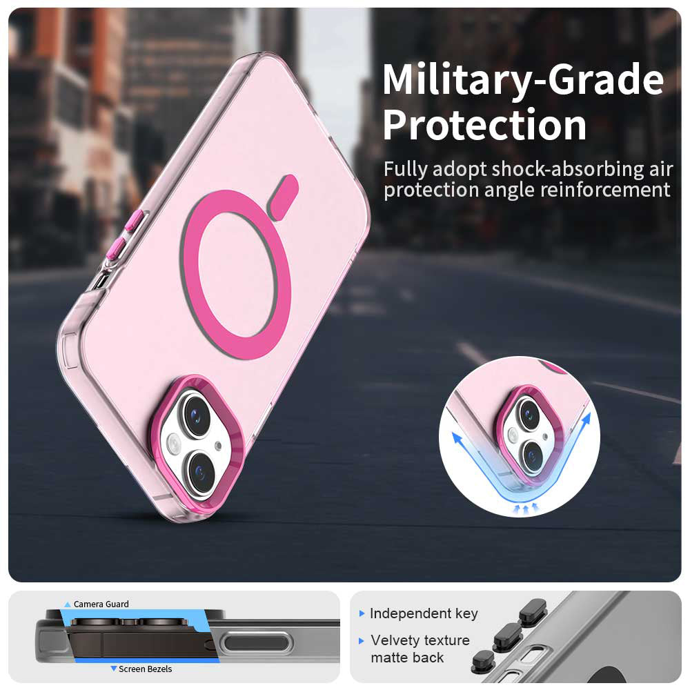 Custodia MagSafe per Apple iPhone 15, Techsuit, CandyCase, Rosa