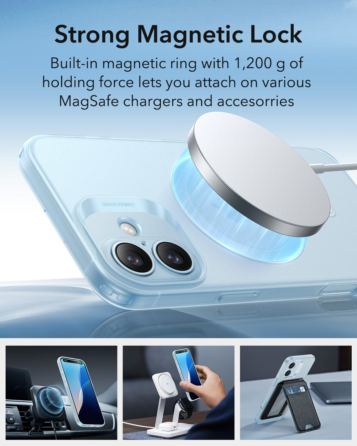 Custodia MagSafe per Apple iPhone 16, ESR, Zero, Blu Satinato