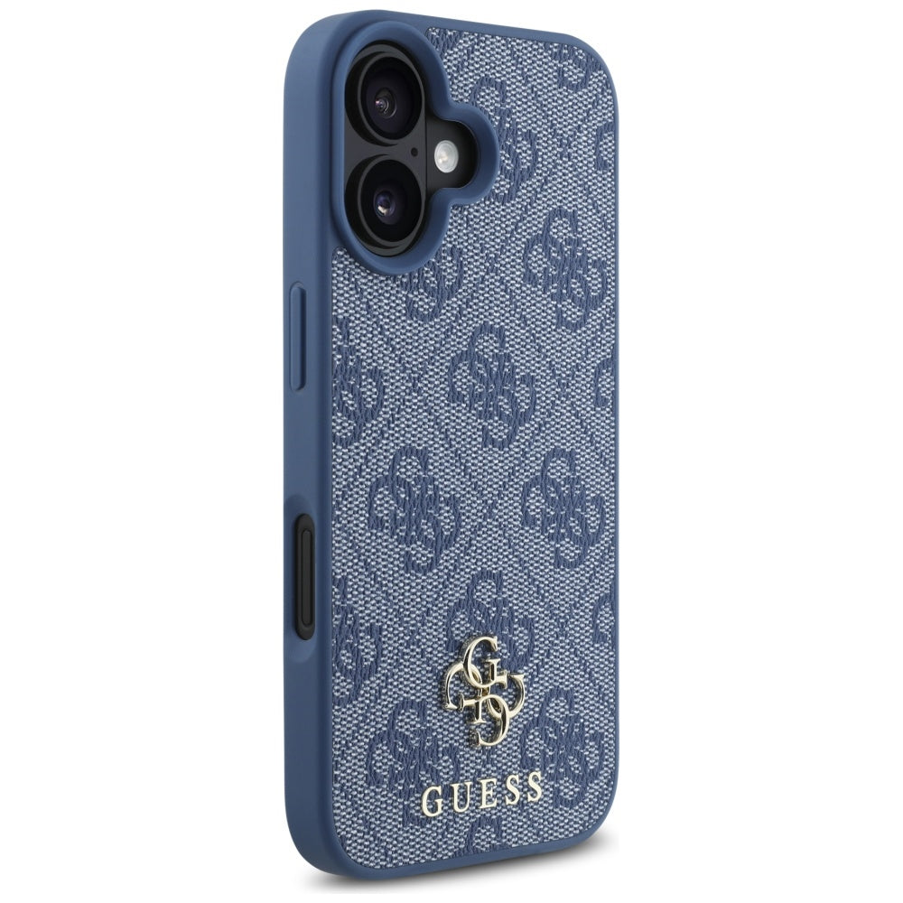 Custodia MagSafe per Apple iPhone 16, Guess, 4G Small and Classic Logo, Blu