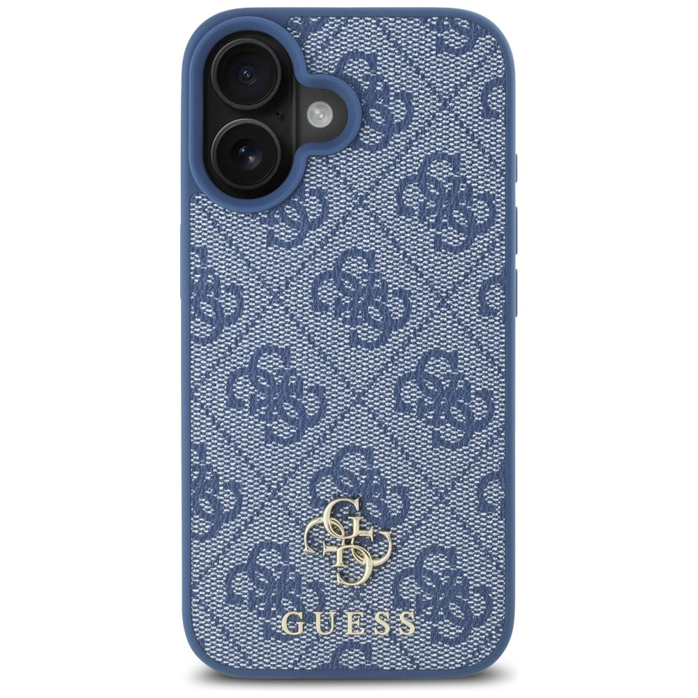 Custodia MagSafe per Apple iPhone 16, Guess, 4G Small and Classic Logo, Blu