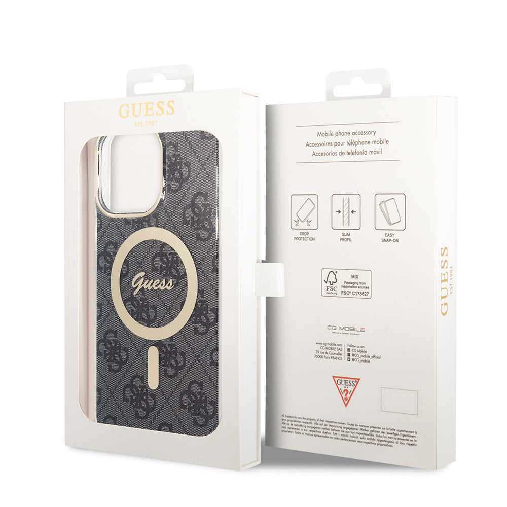 Custodia MagSafe per Apple iPhone 16, Guess, IML 4G, Nera