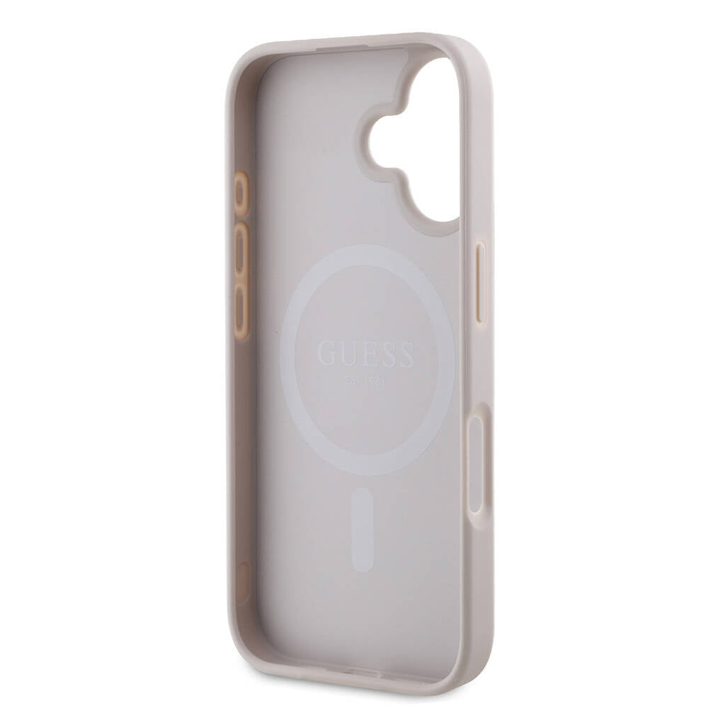 Custodia MagSafe per Apple iPhone 16 Plus, Guess, 4G Printed Stripes, Rosa