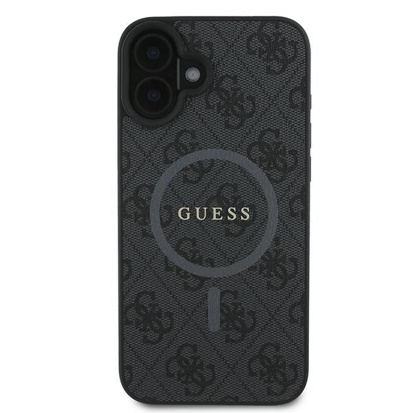 Custodia MagSafe per Apple iPhone 16 Plus, Guess, 4G Ring Classic Logo, Nera