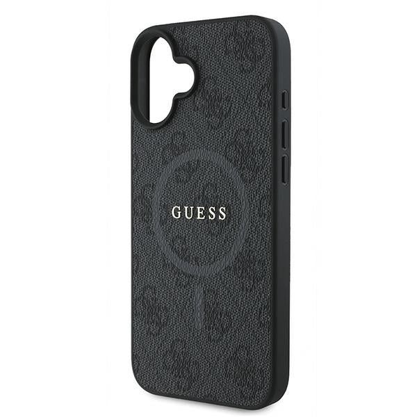 Custodia MagSafe per Apple iPhone 16 Plus, Guess, 4G Ring Classic Logo, Nera