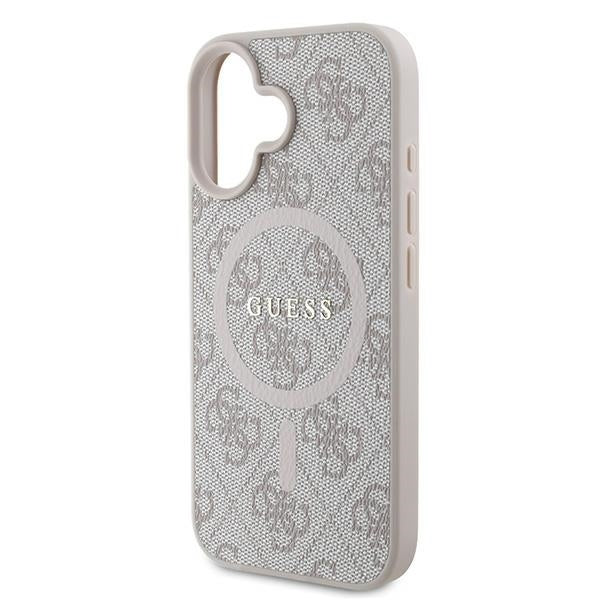 Custodia MagSafe per Apple iPhone 16 Plus, Guess, 4G Ring Classic Logo, Rosa