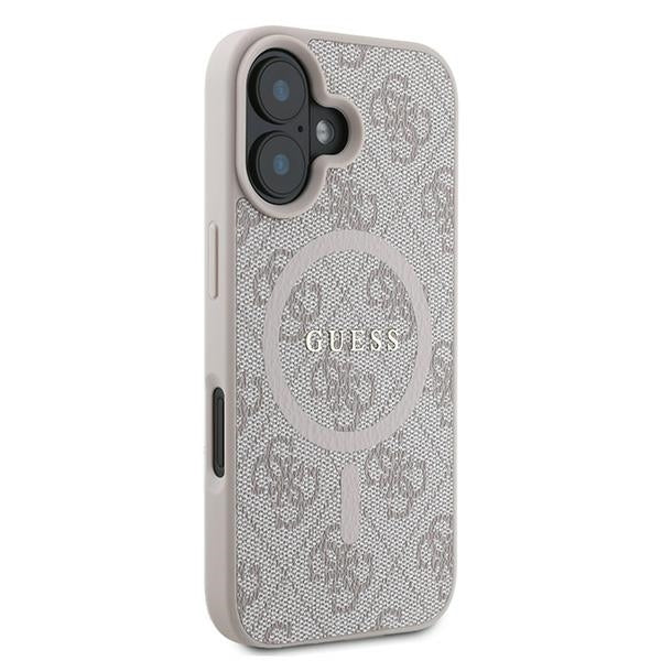 Custodia MagSafe per Apple iPhone 16 Plus, Guess, 4G Ring Classic Logo, Rosa